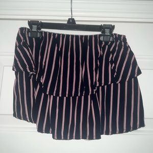 Garage Navy Blue and Red Tube Top - XS